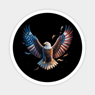 American Flag Bald Eagle Patriotic Eagle 4th of July USA Magnet